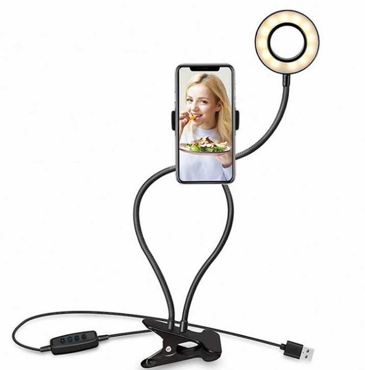 حلقة إضاءة LED لصور السيلفي للمكياج المباشر قابلة للتعديل - حامل 8 سم - Image 6