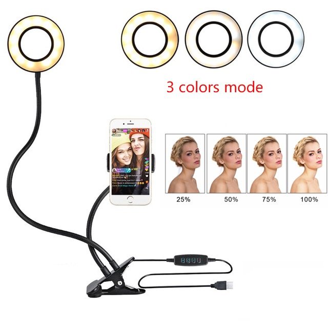 حلقة إضاءة LED لصور السيلفي للمكياج المباشر قابلة للتعديل - حامل 8 سم - Image 7