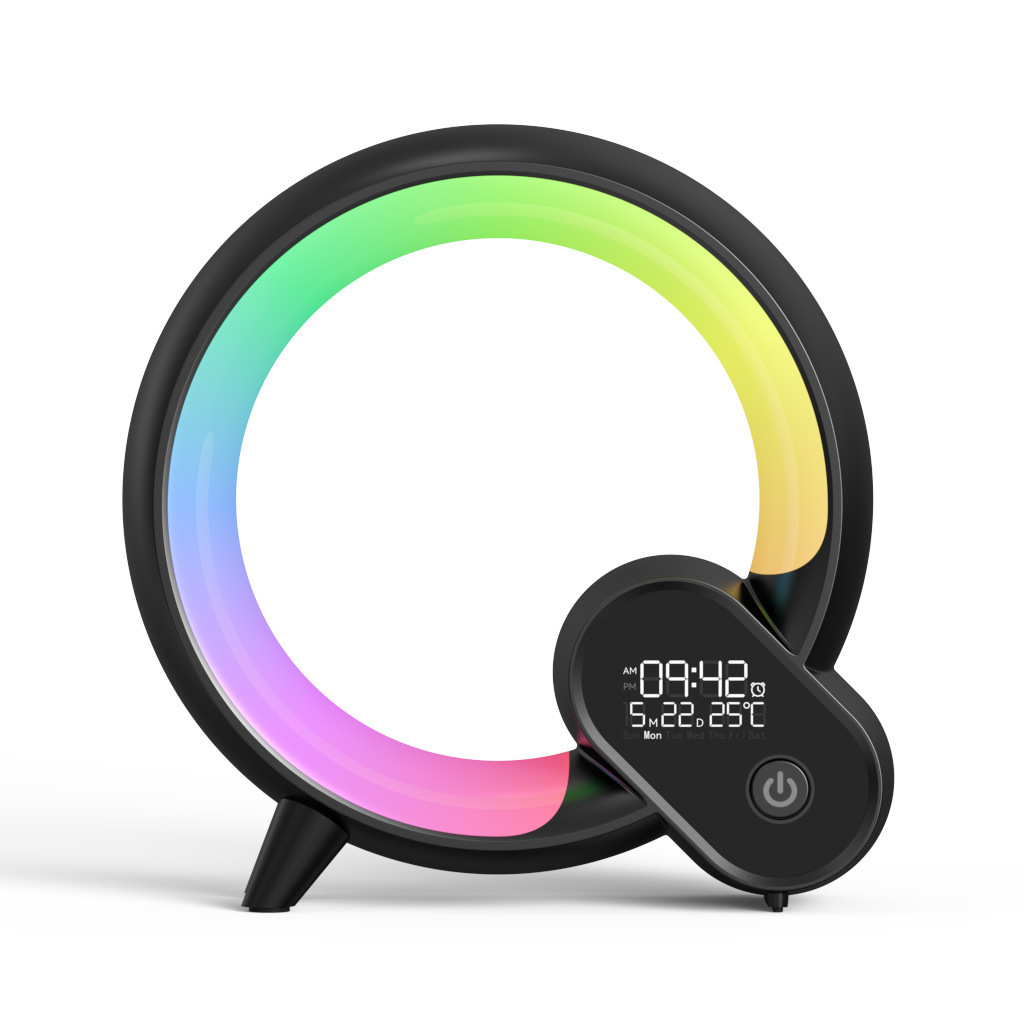 ساعة منبه رقمية تناظرية من Creative Q Light مزودة بشاشة عرض رقمية وبلوتوث وصوت وإيقاظ ذكي Q وإضاءة ملونة - Image 7