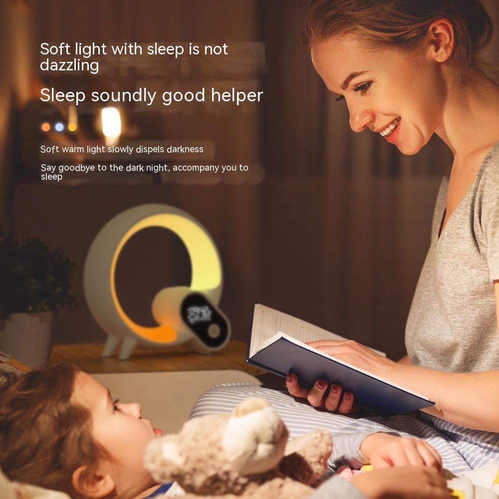 ساعة منبه رقمية تناظرية من Creative Q Light مزودة بشاشة عرض رقمية وبلوتوث وصوت وإيقاظ ذكي Q وإضاءة ملونة - Image 3