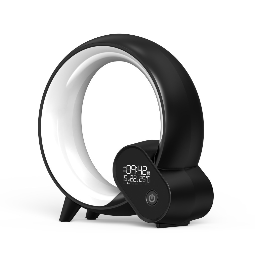 ساعة منبه رقمية تناظرية من Creative Q Light مزودة بشاشة عرض رقمية وبلوتوث وصوت وإيقاظ ذكي Q وإضاءة ملونة - Image 2
