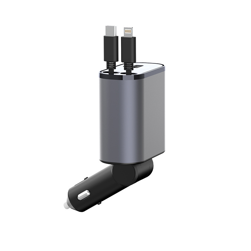 شاحن سيارة معدني 100 وات شحن سريع للغاية من مدخل ولاعة سجائر السيارة محول USB و TYPE-C - Image 8