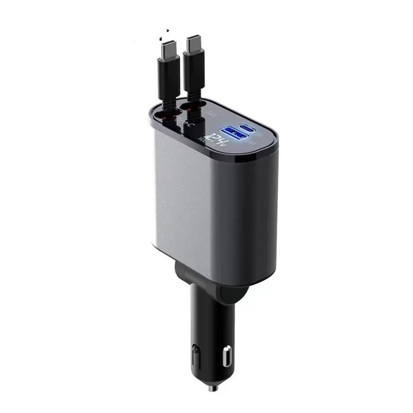 شاحن سيارة معدني 100 وات شحن سريع للغاية من مدخل ولاعة سجائر السيارة محول USB و TYPE-C - Image 7