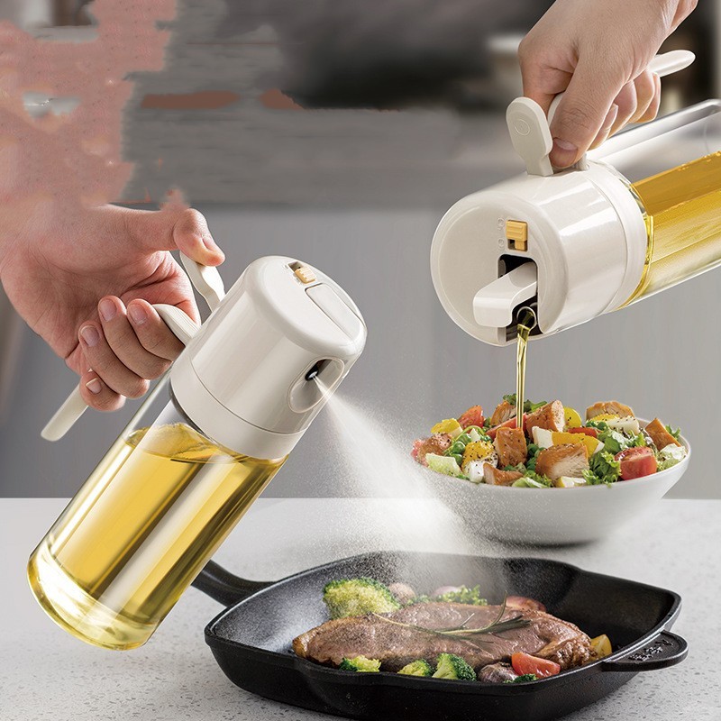 زجاجة بخاخ زيت 2 في 1، موزع زيت الطهي للشواء، بخاخ زيت الزيتون، بخاخ زيت الخبز للمطبخ، زجاجة خل - Image 2