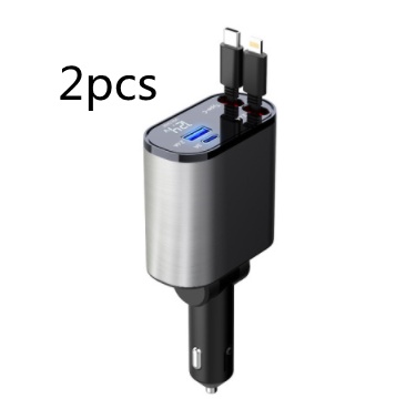 شاحن سيارة معدني 100 وات شحن سريع للغاية من مدخل ولاعة سجائر السيارة محول USB و TYPE-C - Image 9