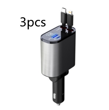 شاحن سيارة معدني 100 وات شحن سريع للغاية من مدخل ولاعة سجائر السيارة محول USB و TYPE-C - Image 2