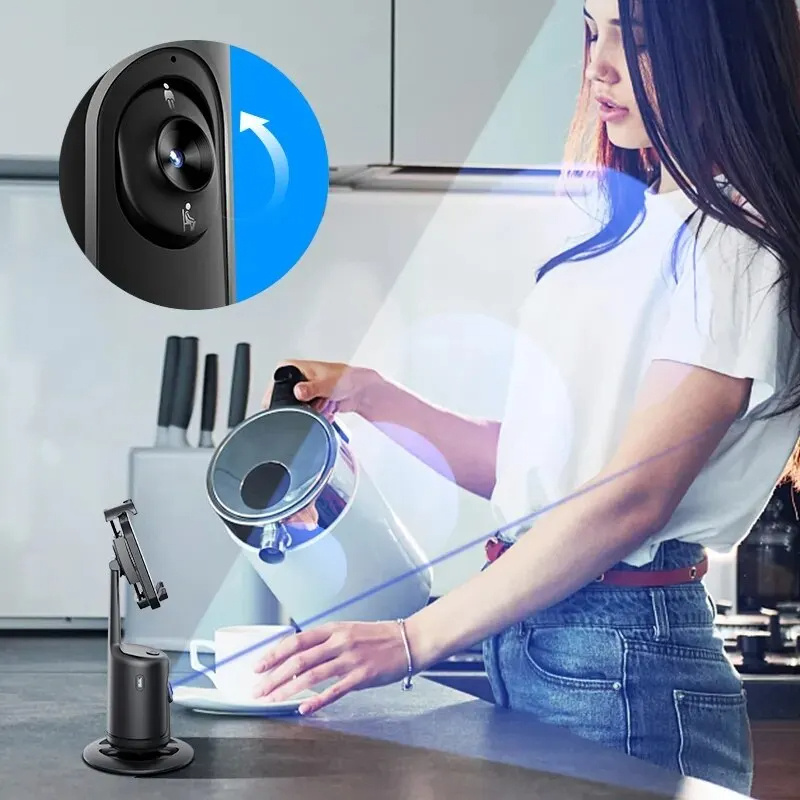 حامل هاتف ذكي بتتبع الوجه 360 درجة، مثبت ذكي بالذكاء الاصطناعي، حامل هاتف تلقائي لفيديوهات الهواتف الذكية، مثبت ثلاثي القوائم - Image 9