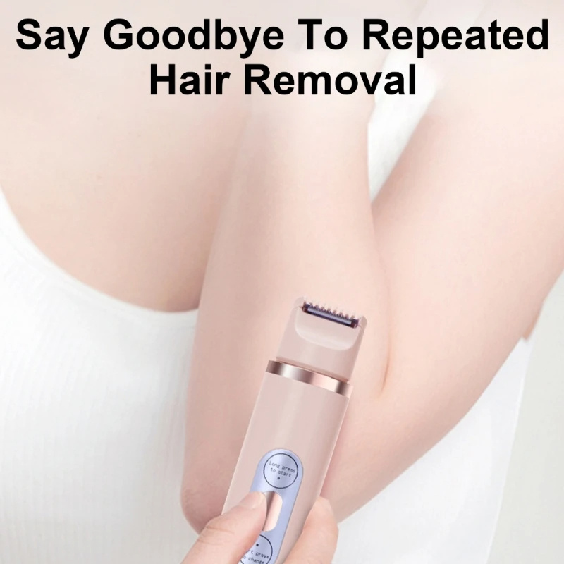 ماكينة حلاقة كهربائية مزدوجة الرأس بدون ألم ، جهاز إزالة شعر البكيني، ماكينة تشذيب شعر أوتوماتيكية، تحت الإبط، الوجه، الشفاه، الساق - Image 8