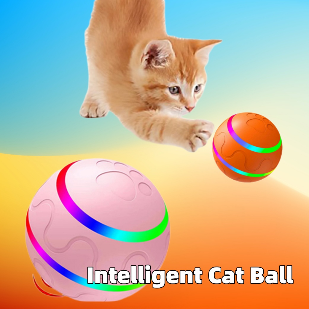 لعبة الكرة الذكية الجديدة للقطط من Pet New Cat Wicked Ball، لعبة USB للقطط، كرة دوارة ذاتية الدوران، كرة دوارة أوتوماتيكية