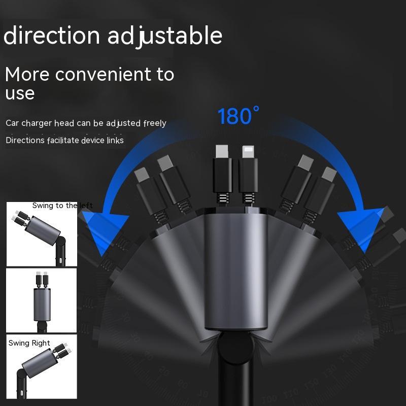 شاحن سيارة معدني 100 وات شحن سريع للغاية من مدخل ولاعة سجائر السيارة محول USB و TYPE-C - Image 5