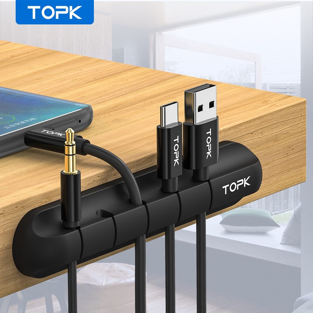 منظم كابلات USB من السيليكون، منظم كابلات سطح المكتب، إدارة، مشابك متعددة الأغراض، واقي كابلات لسماعات الرأس السلكية - Image 5