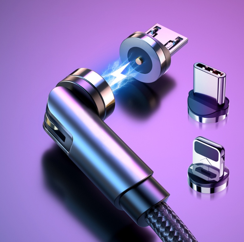 كابل شحن مغناطيسي دوار من Essager 360 درجة USB Type C كابل شحن سريع مغناطيسي شاحن 540 كابل مغناطيسي صغير دوار