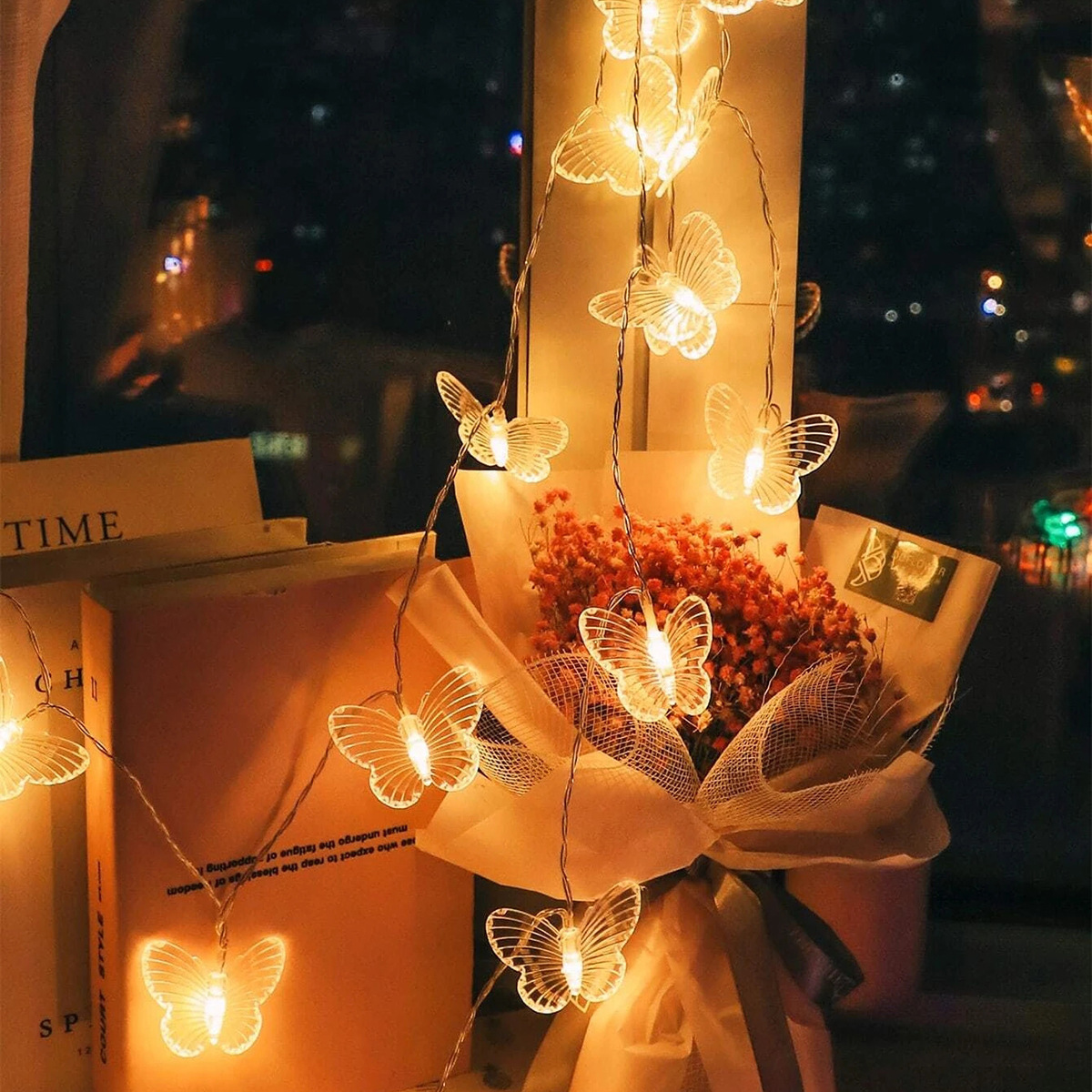 سلسلة أضواء زينة على شكل فراشة بطول 3 أمتار و20 ضوءًا - Image 3
