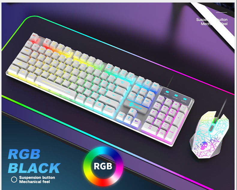 مجموعة لوحة المفاتيح والفأرة المضيئة T6RGB من كويينغ - Image 4