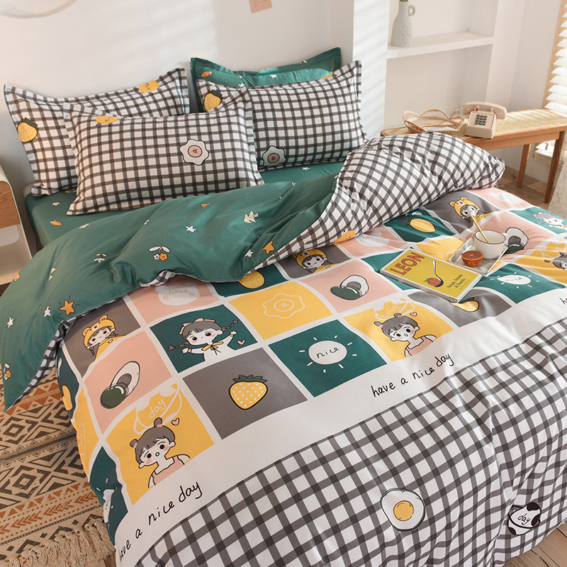 Gift Aloe Cotton Sheet Duvet Cover Sheet Four Piece Set - Image 3
